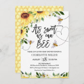 Sonnenblumen Süßes wie Bienendusche Einladung (Vorne/Hinten)