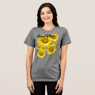 Sonnenblumen T-Shirt, Gute Laune Tri-Blend Shirt