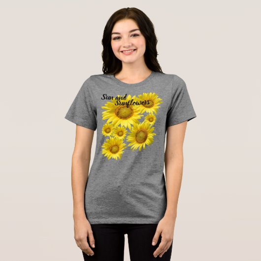 Sonnenblumen-T-Shirt Tri-Blend Shirt (Vorderseite voll)