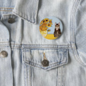 Sonnenblumen - Tabby Tiger cat 30 Button (Beispiel)