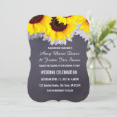 Sonnenblumen Tafel Hochzeitsfeier Sonnenblume2 Einladung (Stehend Vorderseite)