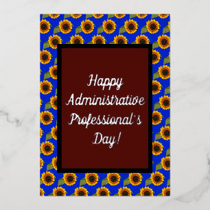 Sonnenblumen-Tag des Verwaltungspersonals Kunst Folien Feiertagskarte