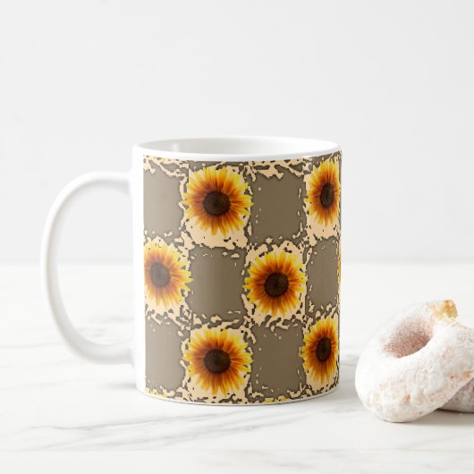 Sonnenblumen-Tasse Kaffeetasse (Mit Donut)