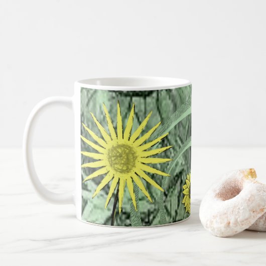 Sonnenblumen-Tasse Kaffeetasse (Mit Donut)