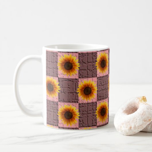 Sonnenblumen-Tasse Kaffeetasse (Mit Donut)