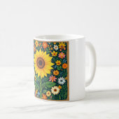 Sonnenblumen-Tasse mit Blumenmuster Kaffeetasse (VorderseiteRechts)