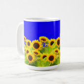 Sonnenblumen Tasse Ukraine Flaggenfarben (Vorderseite Links)