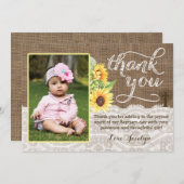 Sonnenblumen-Taufe Danke, dass ihr Karte für Mädch (Vorne/Hinten)