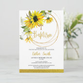 Sonnenblumen Taufe Einladung (Stehend Vorderseite)