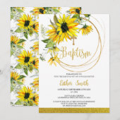 Sonnenblumen Taufe Einladung (Vorne/Hinten)