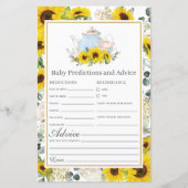 Sonnenblumen Tea Party Kindervoraussagen und Ratsc (Vorderseite)