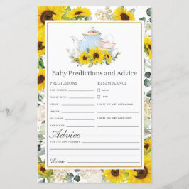 Sonnenblumen Tea Party Kindervoraussagen und Ratsc