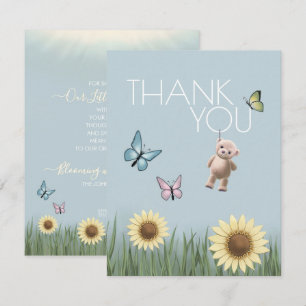 Sonnenblumen-Teddy-Baby-Party Neutrale Dankbarkeit Dankeskarte