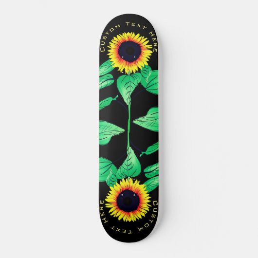 Sonnenblumen - Text hinzufügen / Farben - Sonnensc Skateboard (Vorderseite)
