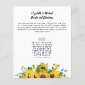 Sonnenblumen Thema Hochzeit Details Menü Andere (Vorderseite)