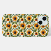 Sonnenblumen-Theme iPhone 15 Hülle (Rückseite (Horizontal))