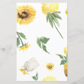 Sonnenblumen Themed Let's Mingle Shower Game (Rückseite)