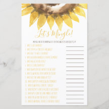 Sonnenblumen Themed Let's Mingle Shower Game