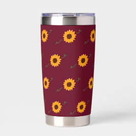 Sonnenblumen Thermal Tumbler (Barn Red & Gold) Thermobecher
