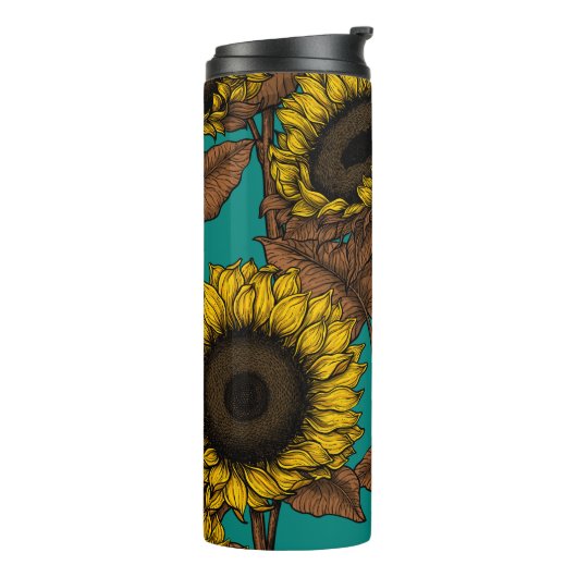 Sonnenblumen Thermosbecher (Nach links gedreht)