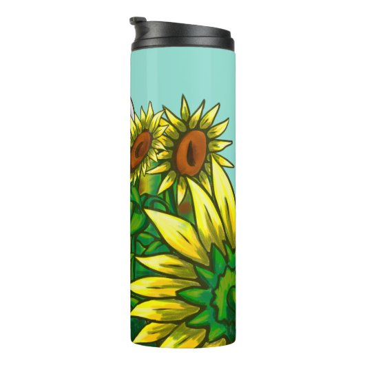 Sonnenblumen Thermosbecher (Nach rechts gedreht)
