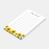 Sonnenblumen Things To Do linierte Post-it Notes Klebezettel (angewinkelt)