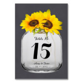 Sonnenblumen Tischnummern Sonnenblume Mason Jar 7 (Rückseite)