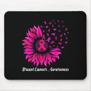 Sonnenblumen tragen rosa Brustkrebs Bewusstsein Fr Mousepad