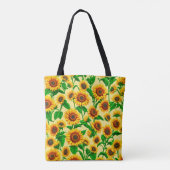 Sonnenblumen-Tragetasche Tasche (Rückseite)