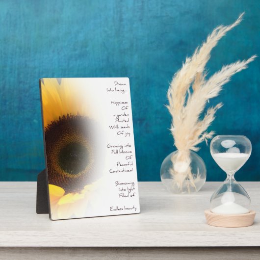 Sonnenblumen Traumgedicht Foto Plaque Fotoplatte (Seite)