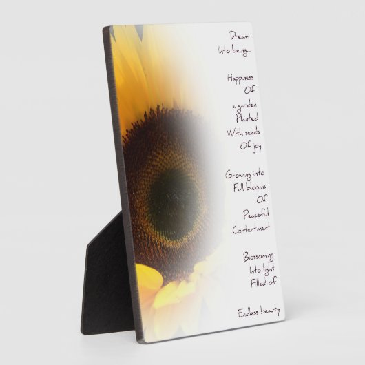Sonnenblumen Traumgedicht Foto Plaque Fotoplatte (Seite)