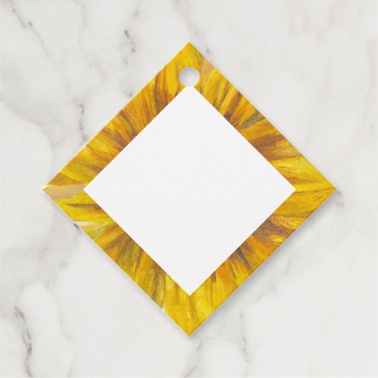 Sonnenblumen Trim Favor Tags Geschenkanhänger (Vorderseite)