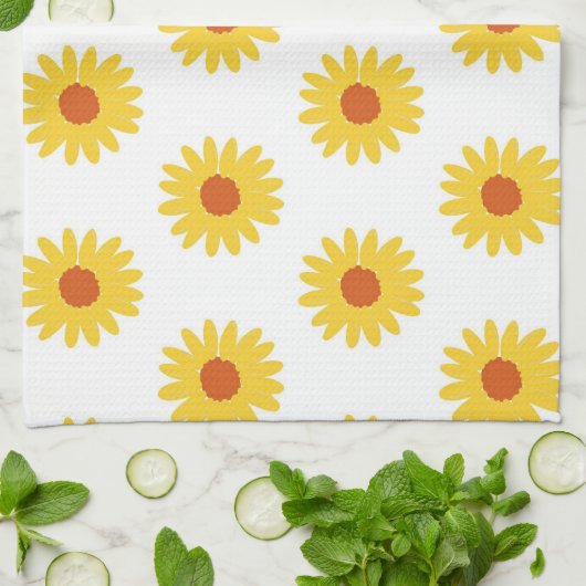 Sonnenblumen Tropischer Blumen Botanischer Frühlin Geschirrtuch (Gefaltet)