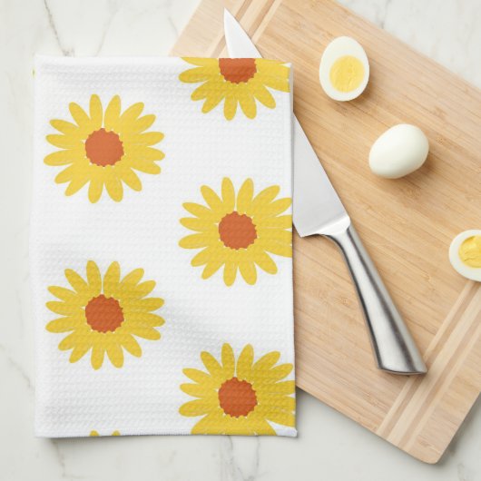 Sonnenblumen Tropischer Blumen Botanischer Frühlin Geschirrtuch (Viertel Falte)