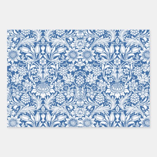 Sonnenblumen Tulips Borage William Morris Geschenkpapier Set (Vorderseite)