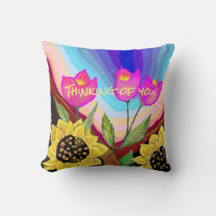 Sonnenblumen Tulips & Liebe Denken Sie an Sie Kissen