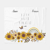 Sonnenblumen Twins Monatsmilestone Fleece Blanket (Vorderseite (Horizontal))
