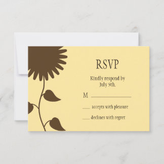 Sonnenblumen-UAWG auf Gelb RSVP Karte