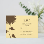 Sonnenblumen-UAWG auf Gelb RSVP Karte (Stehend Vorderseite)