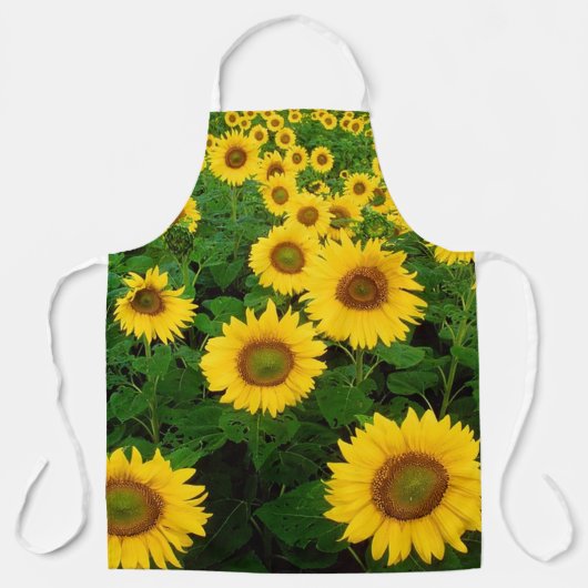 Sonnenblumen Überdrucklange Schürze (Vorderseite)