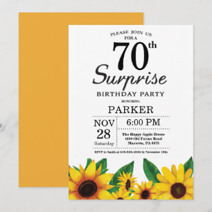 Sonnenblumen Überraschung 70. Geburtstag Einladung