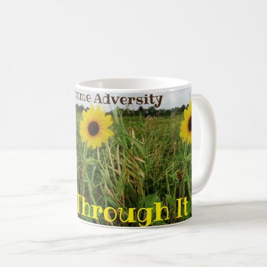 Sonnenblumen überwinden Widrigkeiten - Tasse (VorderseiteRechts)