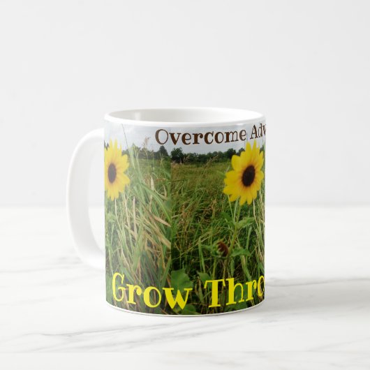 Sonnenblumen überwinden Widrigkeiten - Tasse (Vorderseite Links)