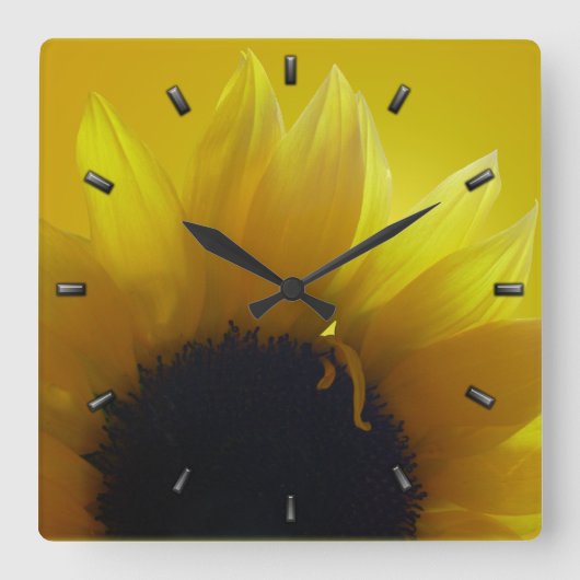 Sonnenblumen Uhr Gelbe Blume Wanduhr & Geschenk (Vorderseite)