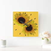 Sonnenblumen Uhr Gelbe Sonnenblumen Wand Uhren (Zuhause)