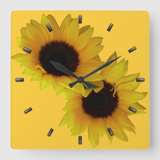 Sonnenblumen Uhr Gelbe Sonnenblumen Wand Uhren (Vorderseite)