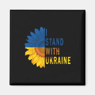 Sonnenblumen Ukraine Flagge Shirts Ich stehe mit U Magnet