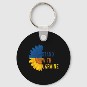 Sonnenblumen Ukraine Flagge Shirts Ich stehe mit U Schlüsselanhänger