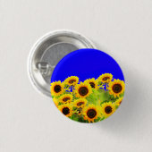 Sonnenblumen Ukraine Flaggenfarben Button - Freihe (Vorne & Hinten)