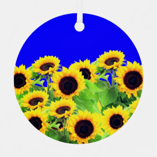 Sonnenblumen Ukraine Flaggenfarben Weihnachtsschmu Ornament Aus Metall